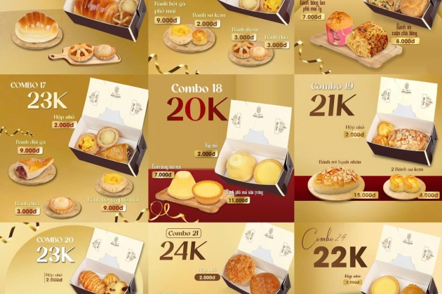 BỘ SƯU TẬP COMBO BÁNH MẶN BÁNH NGỌT HỘP NHỎ CHỈ TỪ 15K