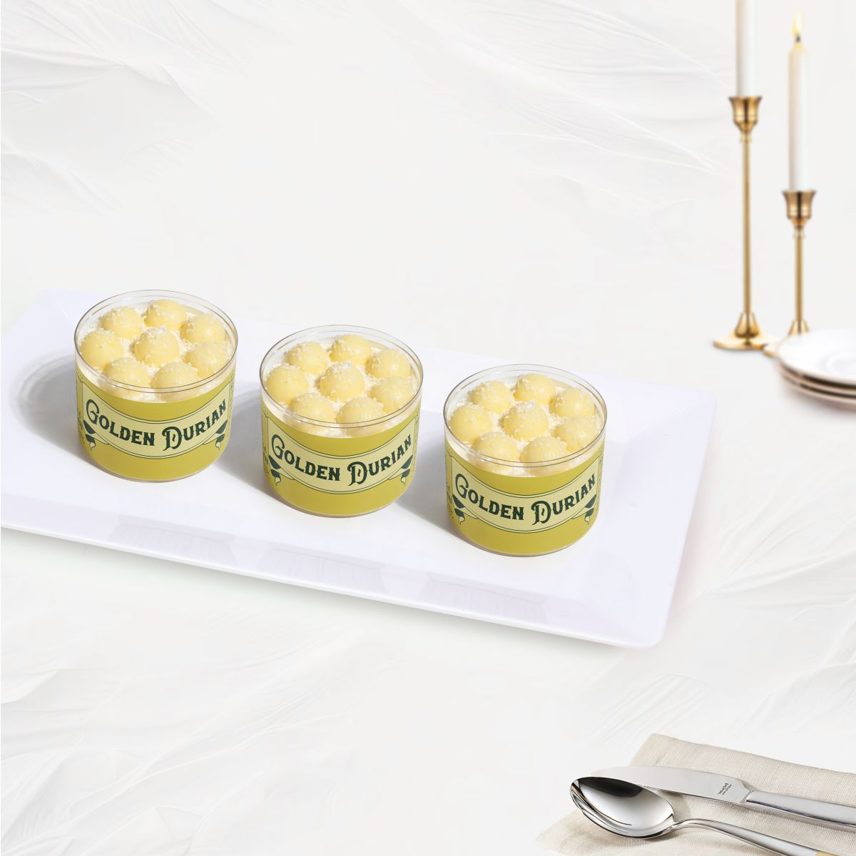 Bộ sưu tập bánh mousse mini hộp tròn với 8 hương vị đa dạng, phù hợp phục vụ Tea Break, hội nghị, workshop và các sự kiện tại TPHCM.