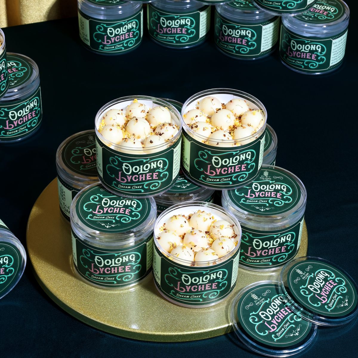 bánh hộp ô long vải mini oolong lychee cao cấp tiệm bánh kim loan