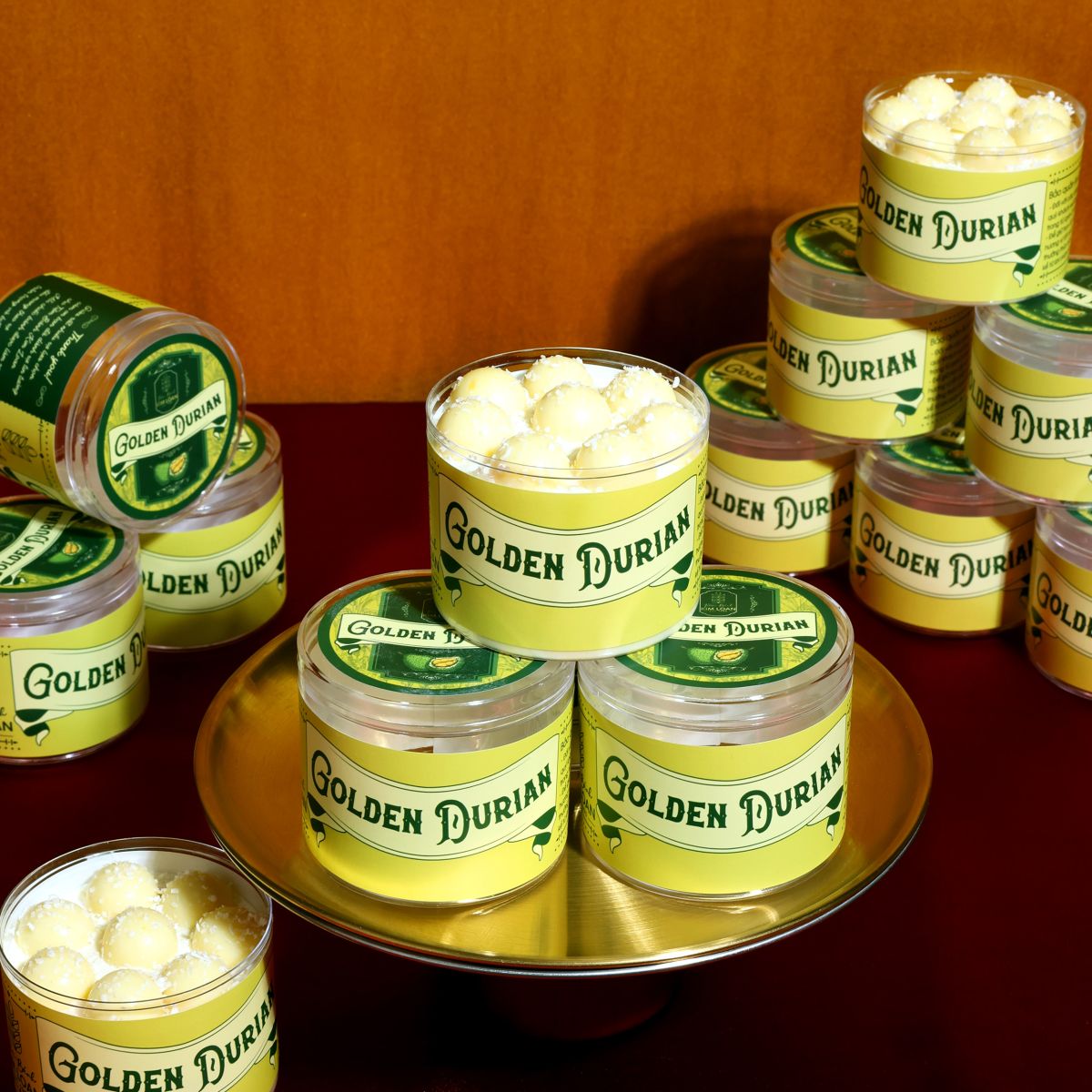 bánh hộp mini sầu riêng cao cấp golden durian tiệm bánh kim loan