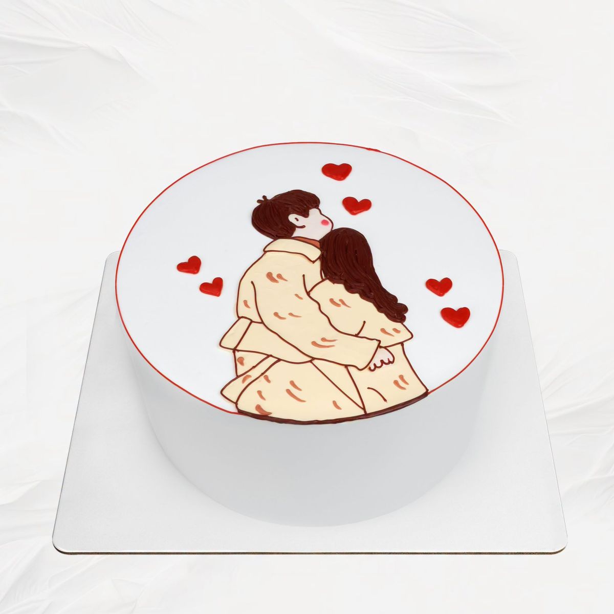 bánh kem vẽ hình cho cặp đôi