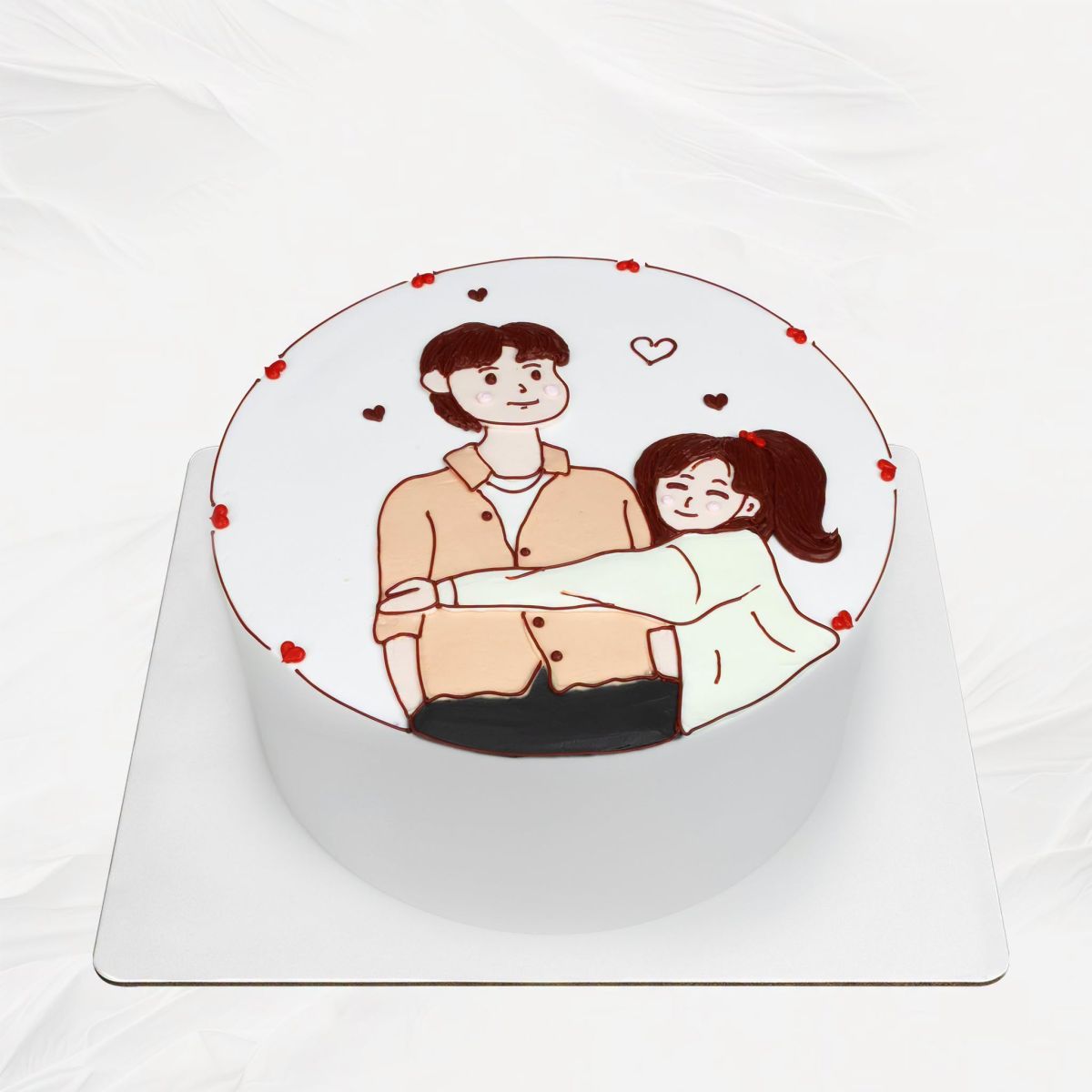 bánh kem vẽ hình sinh nhật đẹp cho cặp đôi