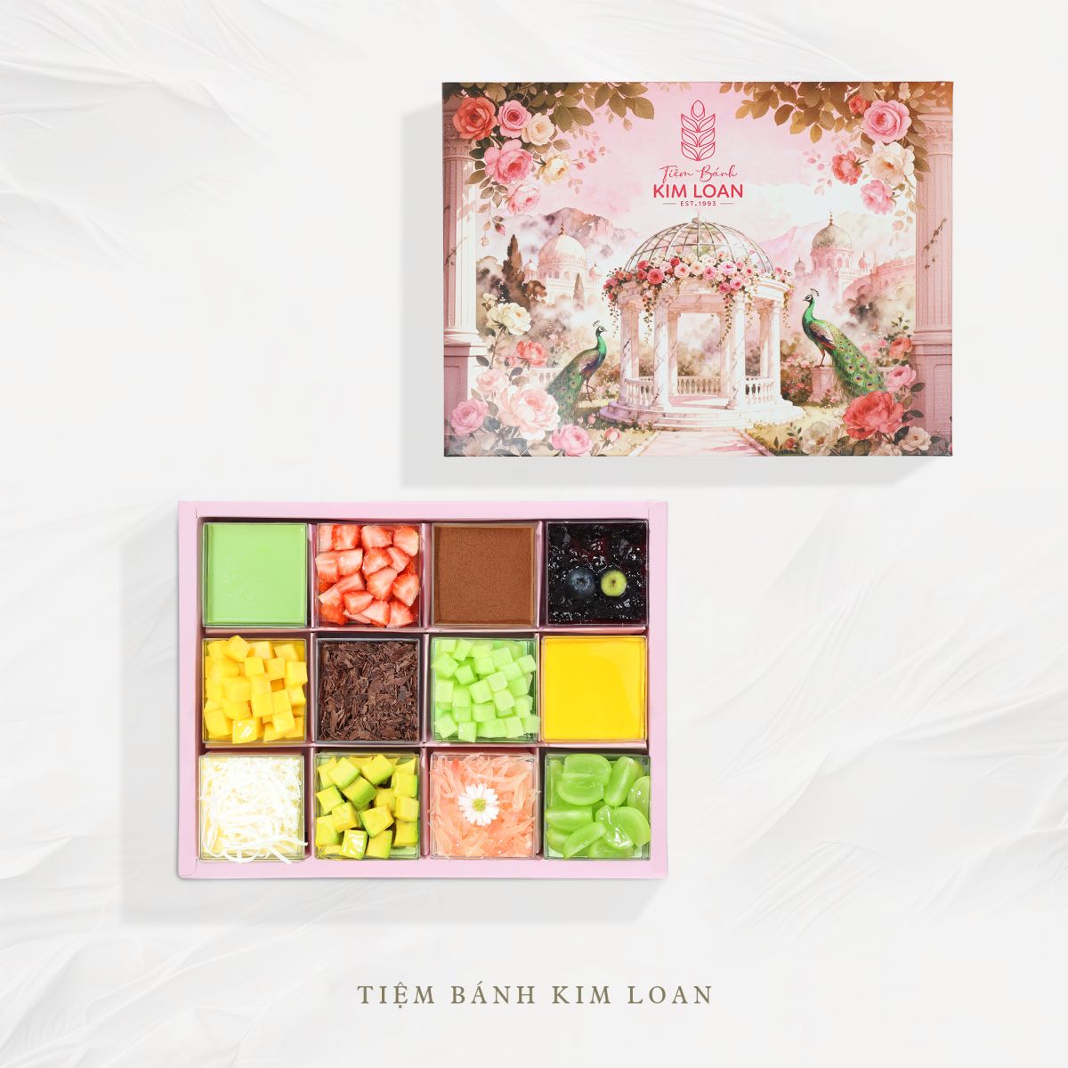 set hộp quà tặng bánh mousse mix 12 vị tiệm bánh kim loan