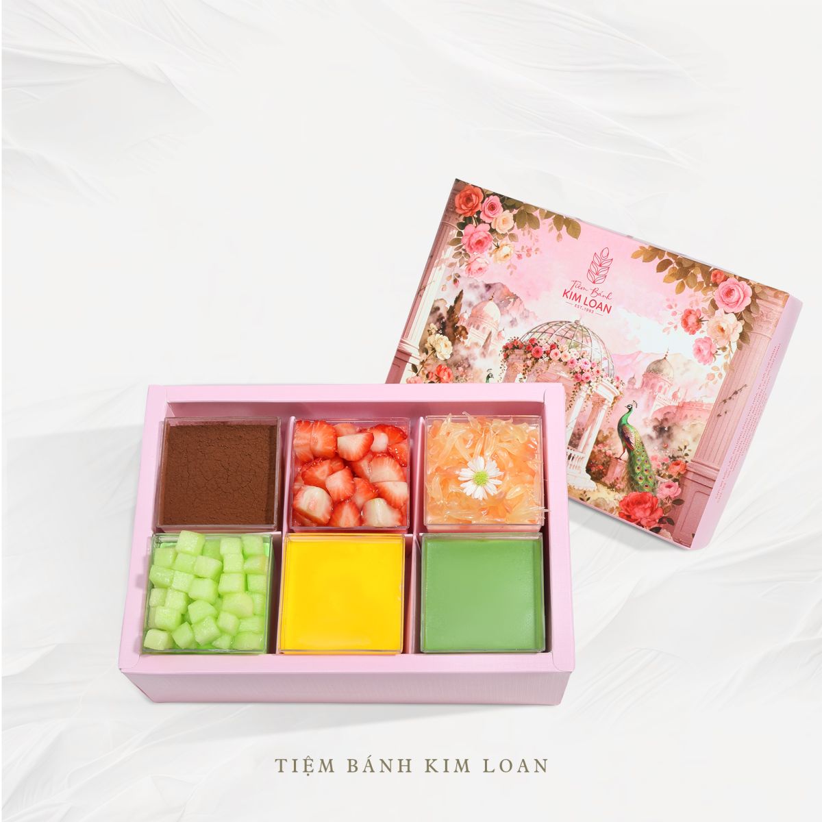 Set hộp quà tặng bánh mousse mix 6 vị tiệm bánh kim loan