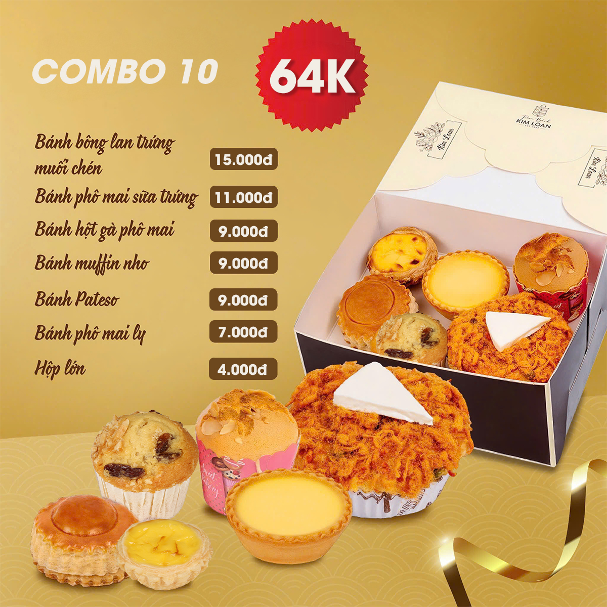 COMBO BÁNH MẶN BÁNH NGỌT TIỆM BÁNH KIM LOAN