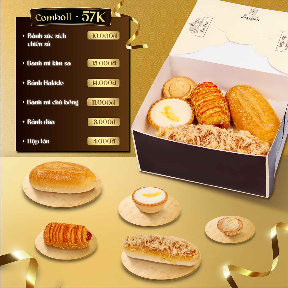 COMBO BÁNH MẶN BÁNH NGỌT TIỆM BÁNH KIEM LOAN 