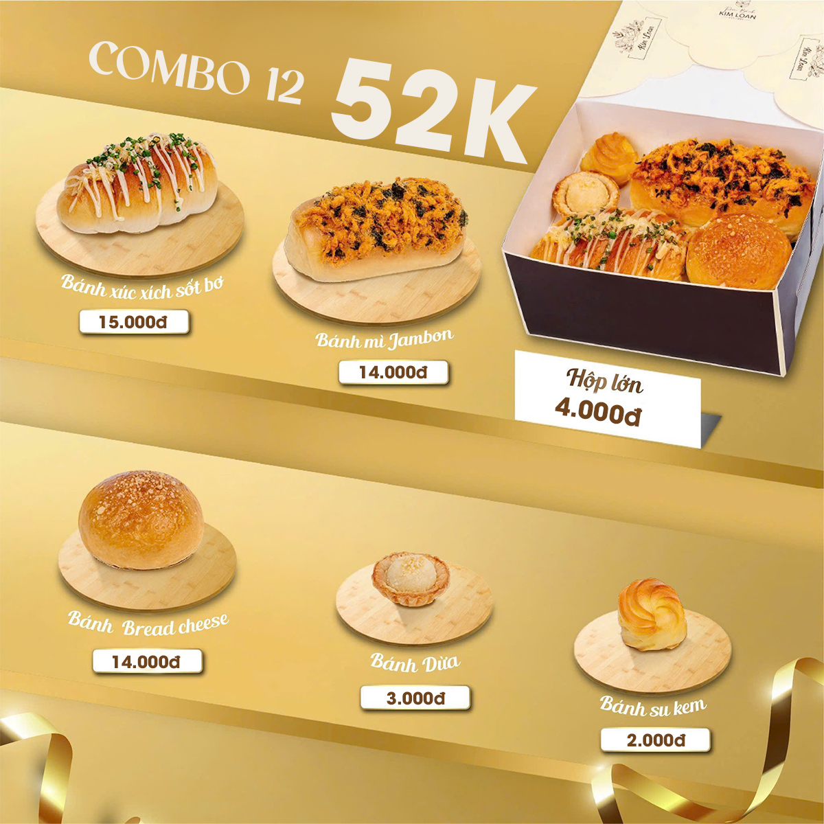 COMBO BÁNH MẶN BÁNH NGỌT TIỆM BÁNH KIM LOAN