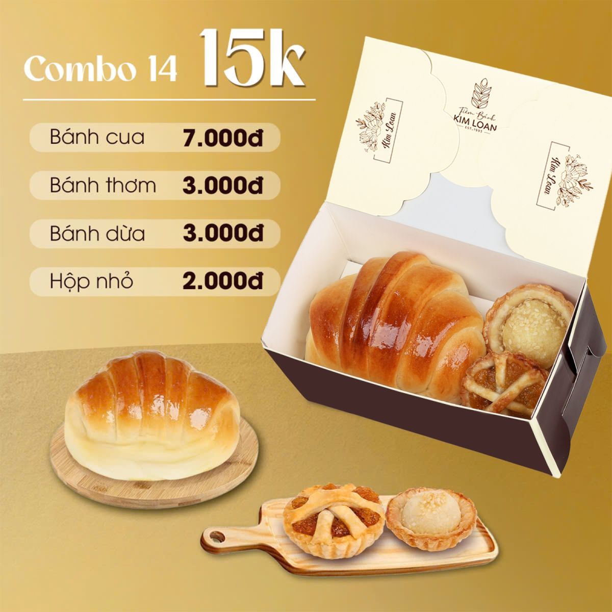 COMBO BÁNH MẶN BÁNH NGỌT TIỆM BÁNH KIM LOAN