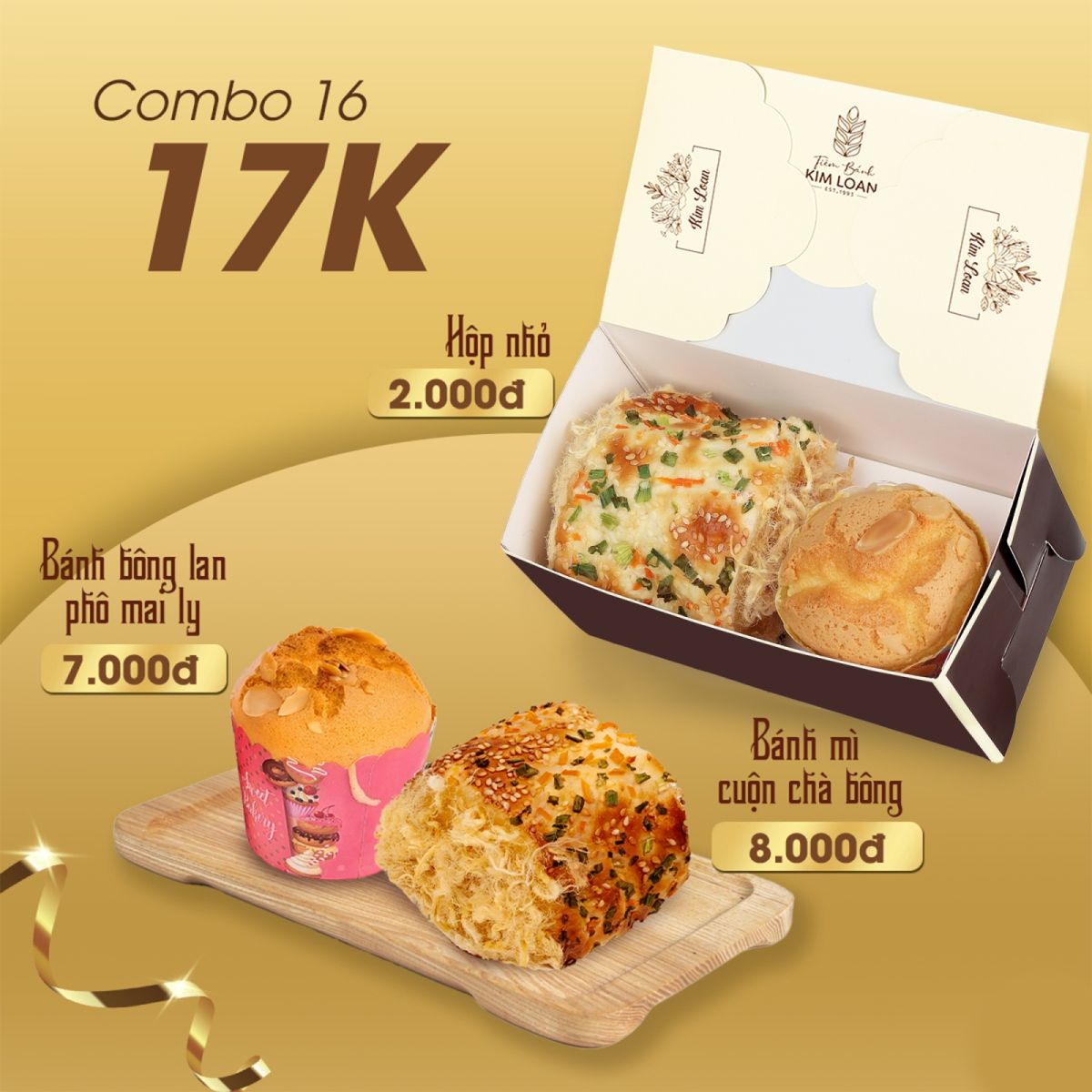 COMBO BÁNH MẶN BÁNH NGỌT TIỆM BÁNH KIM LOAN