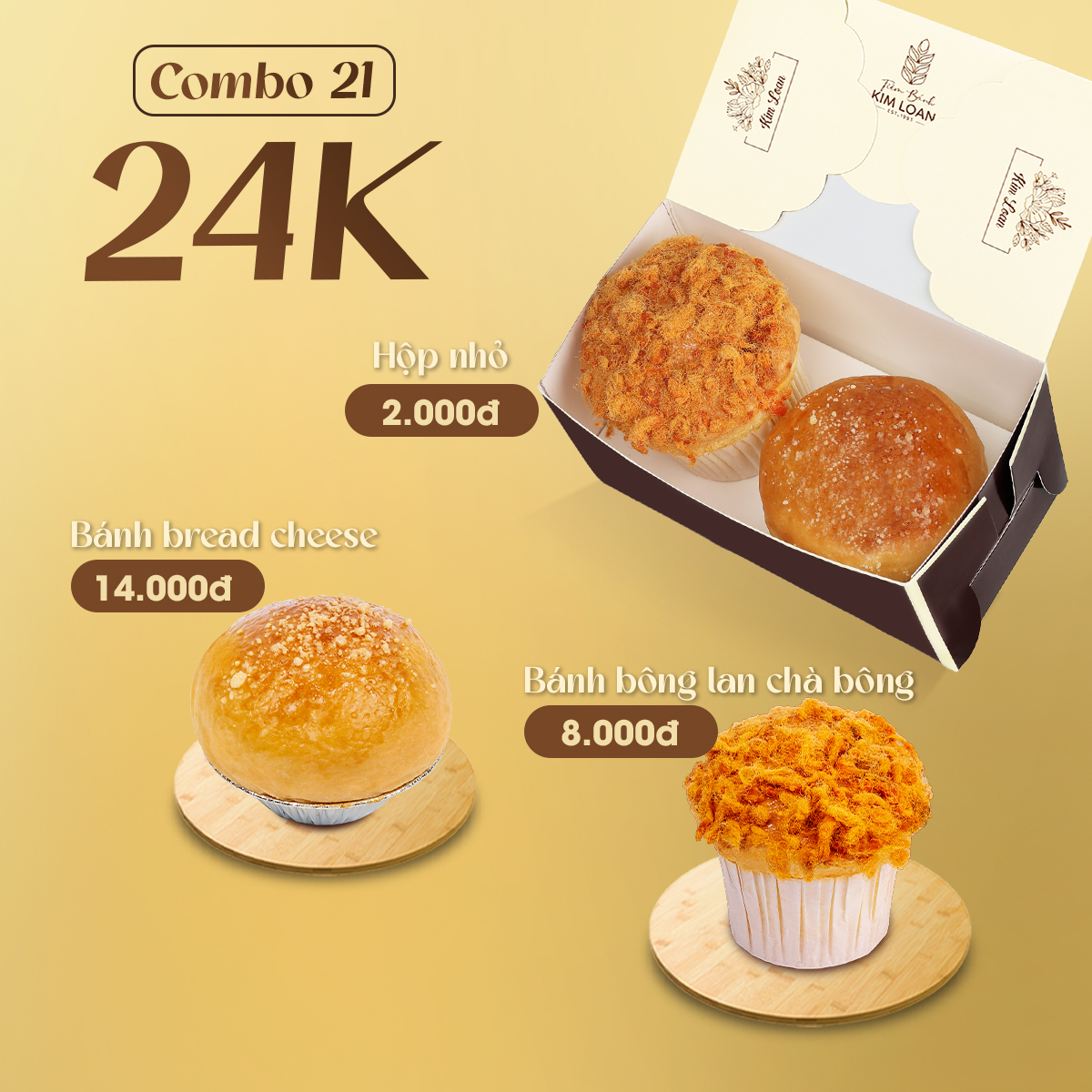 COMBO BÁNH MẶN BÁNH NGỌT TIỆM BÁNH KIM LOAN