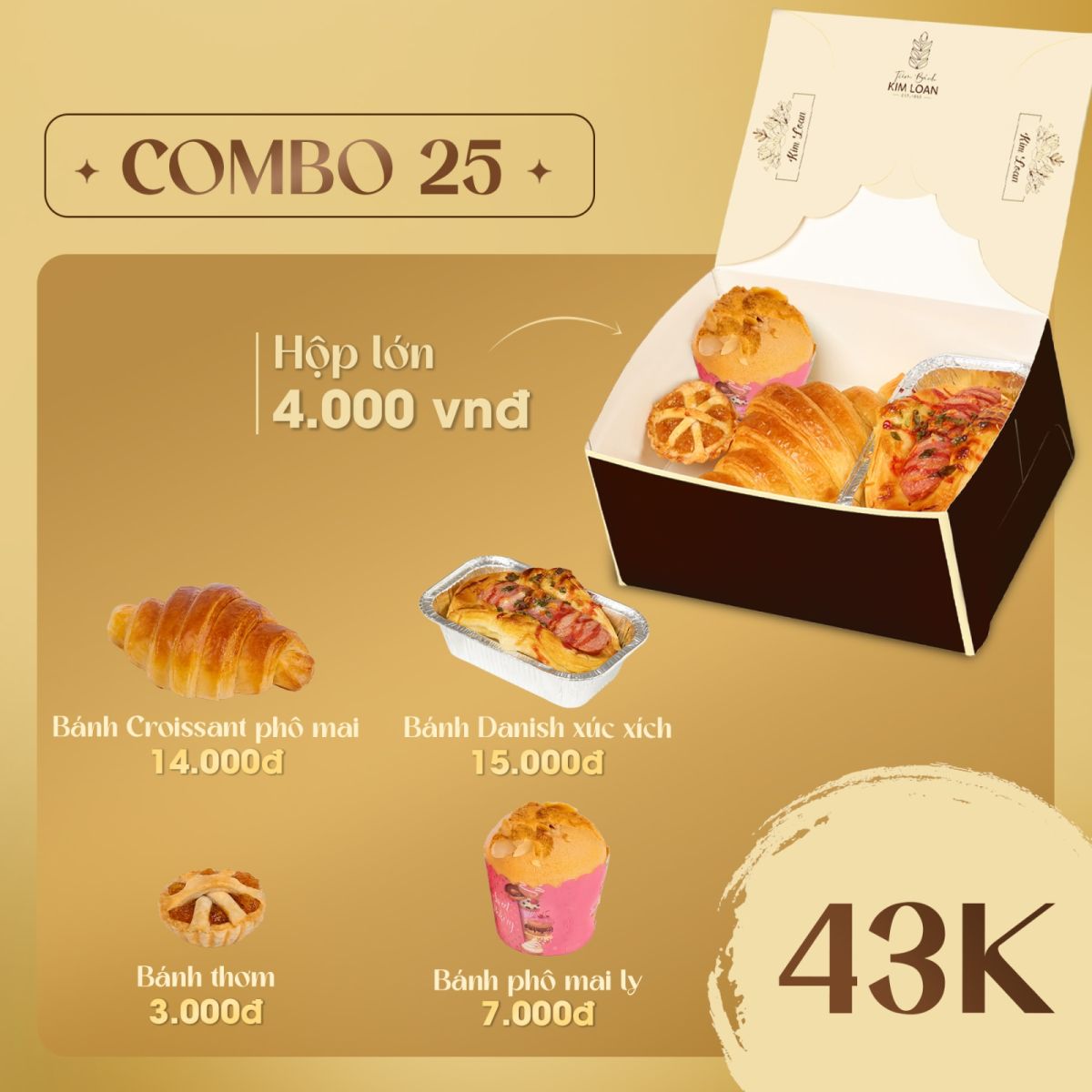 COMBO BÁNH MẶN BÁNH NGỌT TIỆM BÁNH KIM LOAN