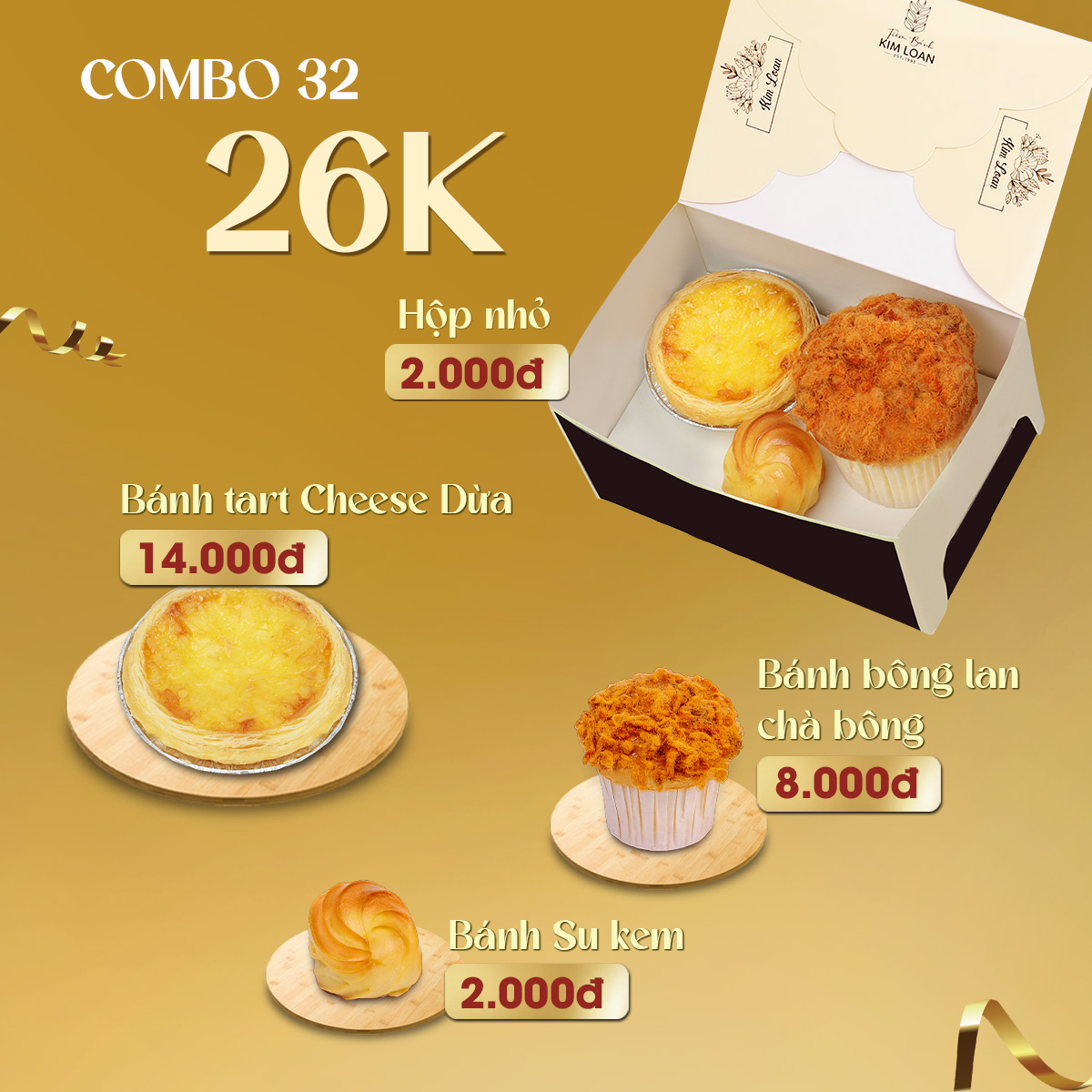 combo bánh mặn ngọt tiệm bánh kim loan