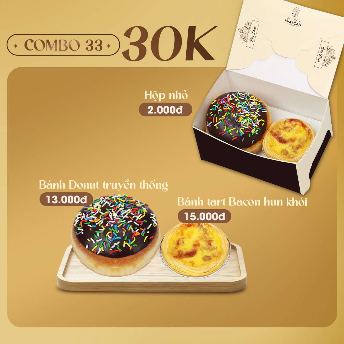 combo bánh mặn bánh ngọt tiệm bánh kim loan