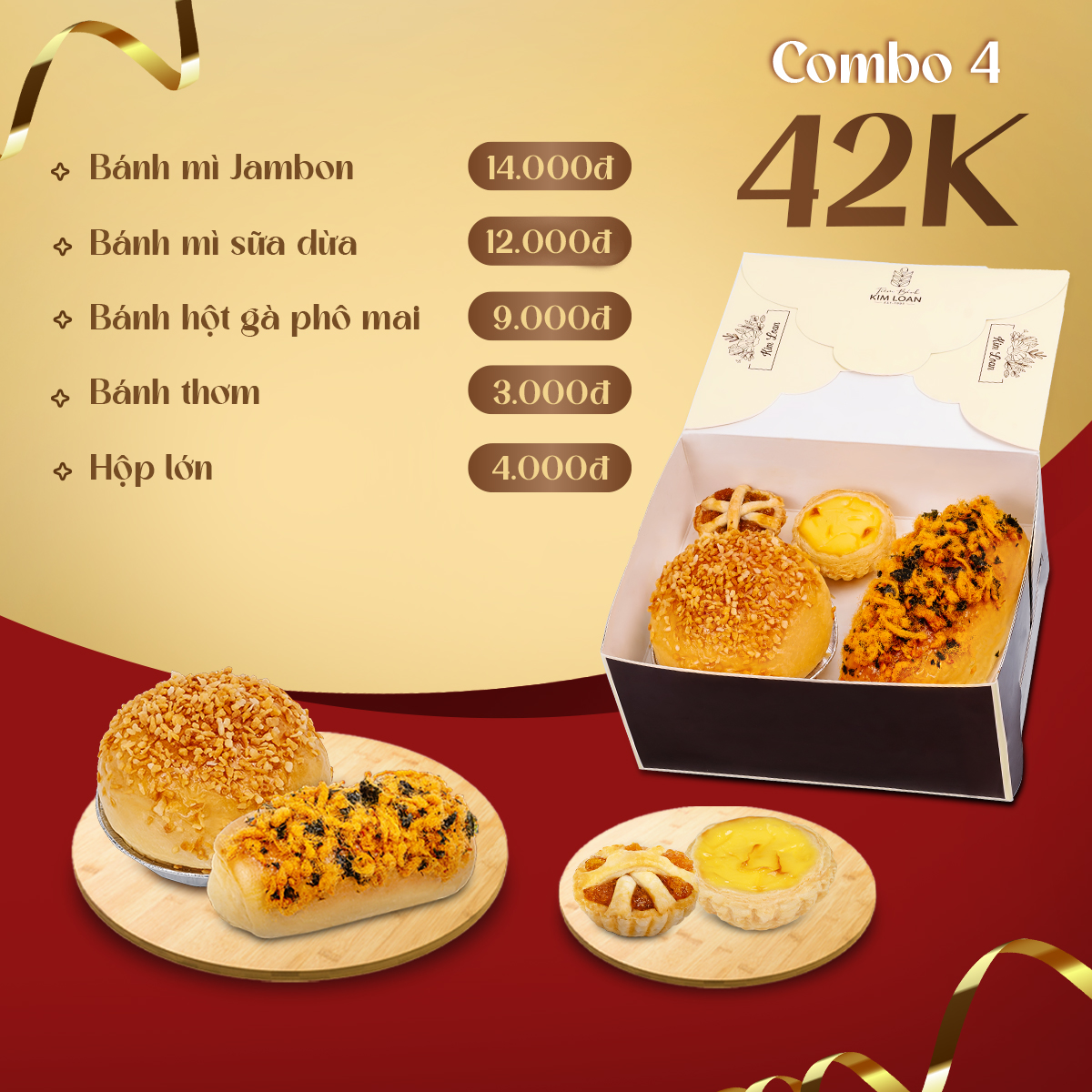 COMBO BÁNH MẶN BÁNH NGỌT TIỆM BÁNH KIM LOAN