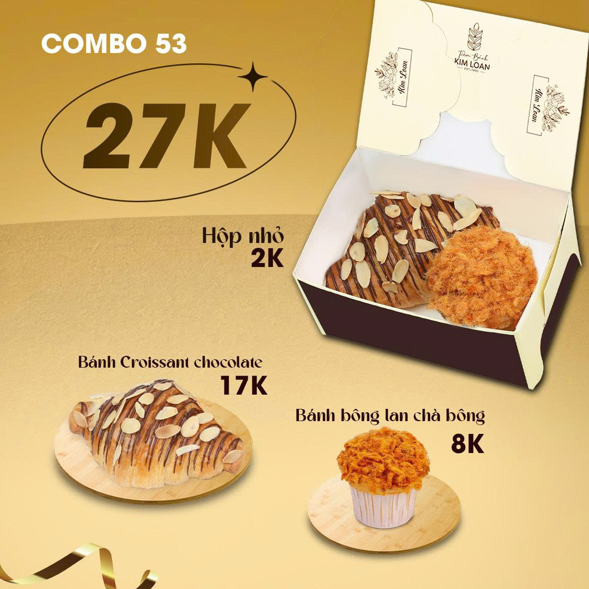 combo bánh mặn bánh ngọt tiệm bánh kim loan