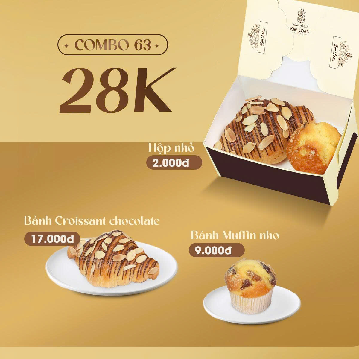 combo bánh mặn bánh ngọt tiệm bánh kim loan