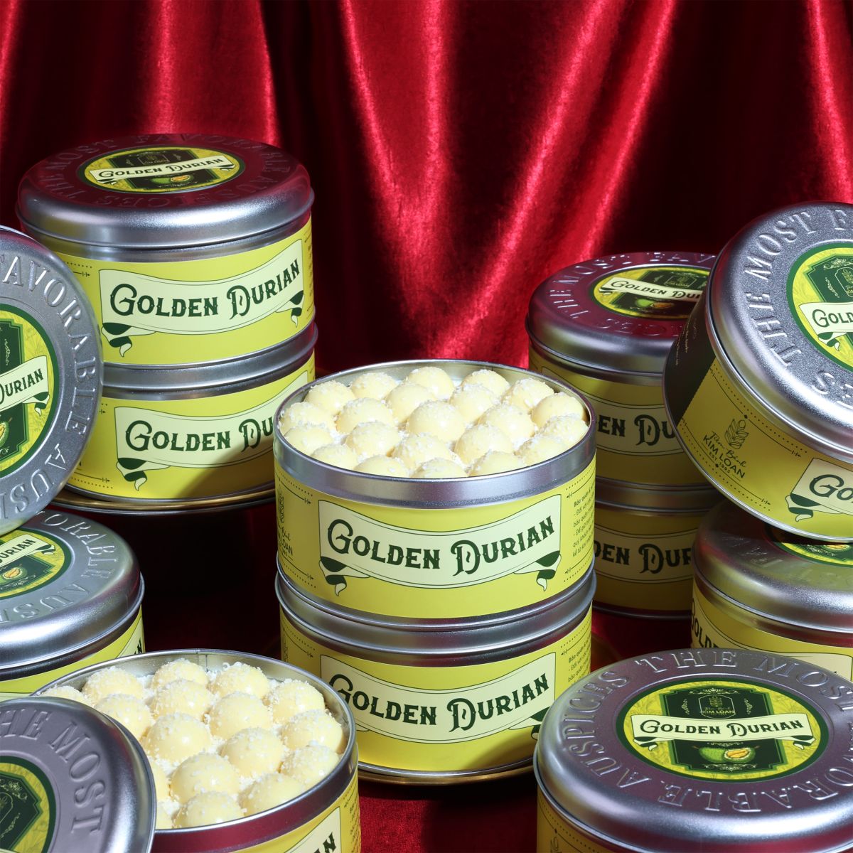 bánh hộp thiếc cao cấp sầu riêng golden durian