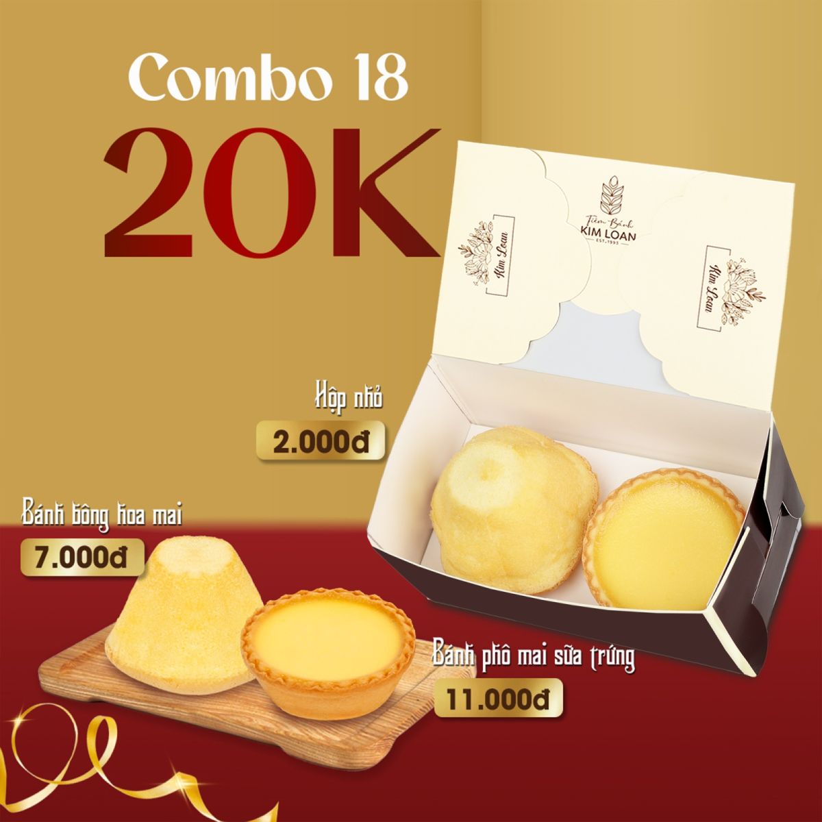 combo bánh mặn bánh ngọt từ 15k tiệm bánh kim loan