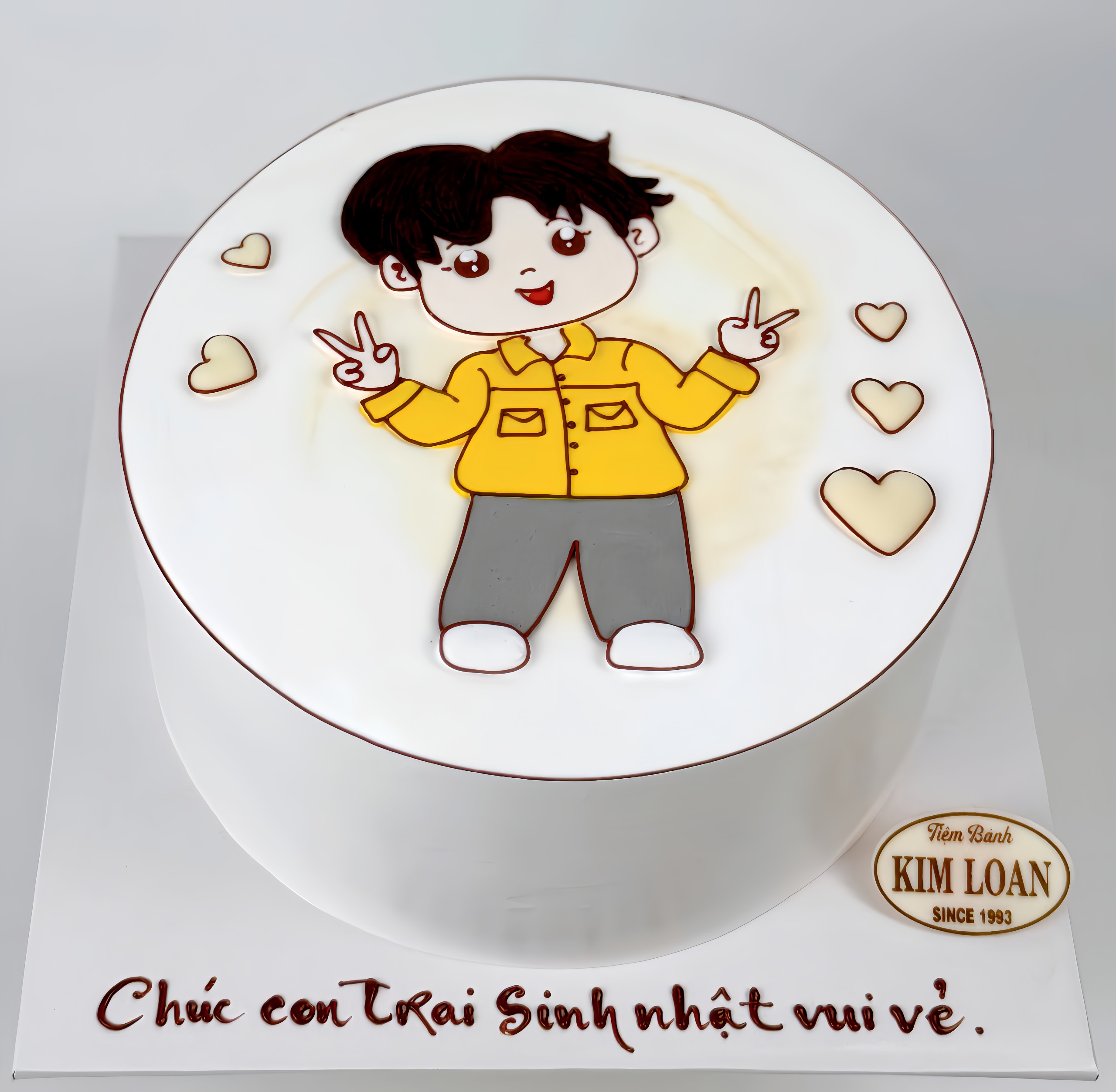 Bánh kem vẽ hình đẹp cho nam