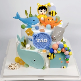 Bánh Kem Sinh Nhật 2 Tầng Đại Dương