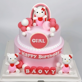 Bánh kem sinh nhật 2 tầng hello kitty