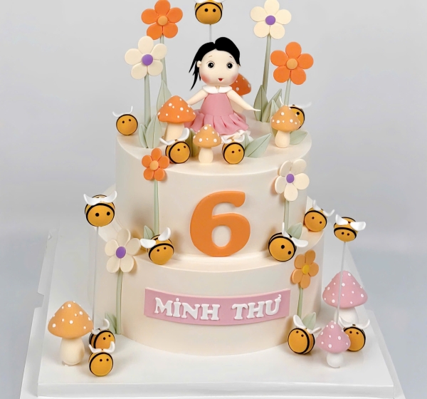 Bánh Kem Sinh Nhật Hai Tầng Cho Bé Gái