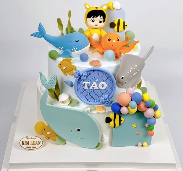Bánh Kem Sinh Nhật 2 Tầng Đại Dương